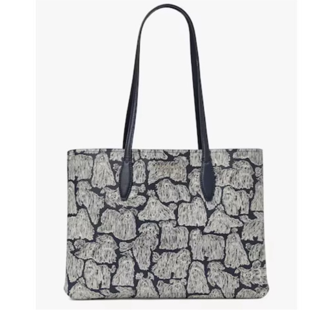 Kate Spade All Day Show Dogs Large Tote w/ Pouch ~NWT~ Blazer Blue